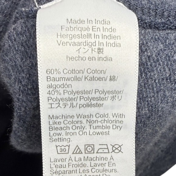 J.Crew Cardigan Men's 2XL Blue Fleece Cardigan Shawl Collar Pocket - Picture 4 of 6